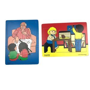 Britehouse 1998 Lot of 2 Wooden Puzzle 3-6 Y Educational Responsibility Respect